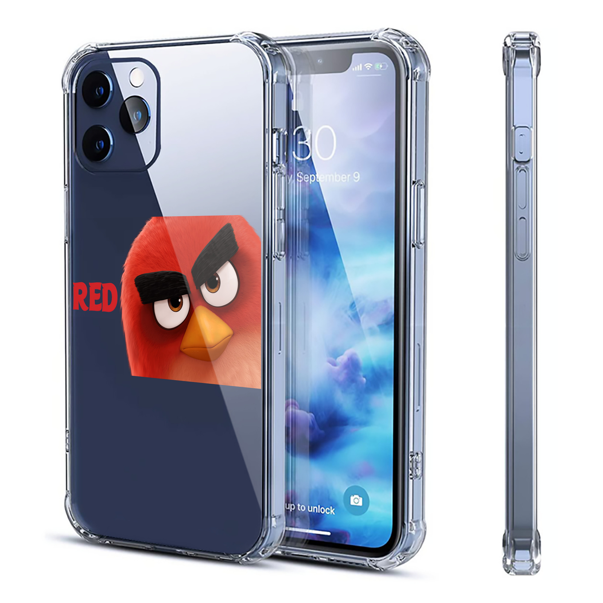（画像用） Angry Birds アングリーバード 【iPhone 12シリーズ対応】透明スマホケース（クリアソフトケース）
